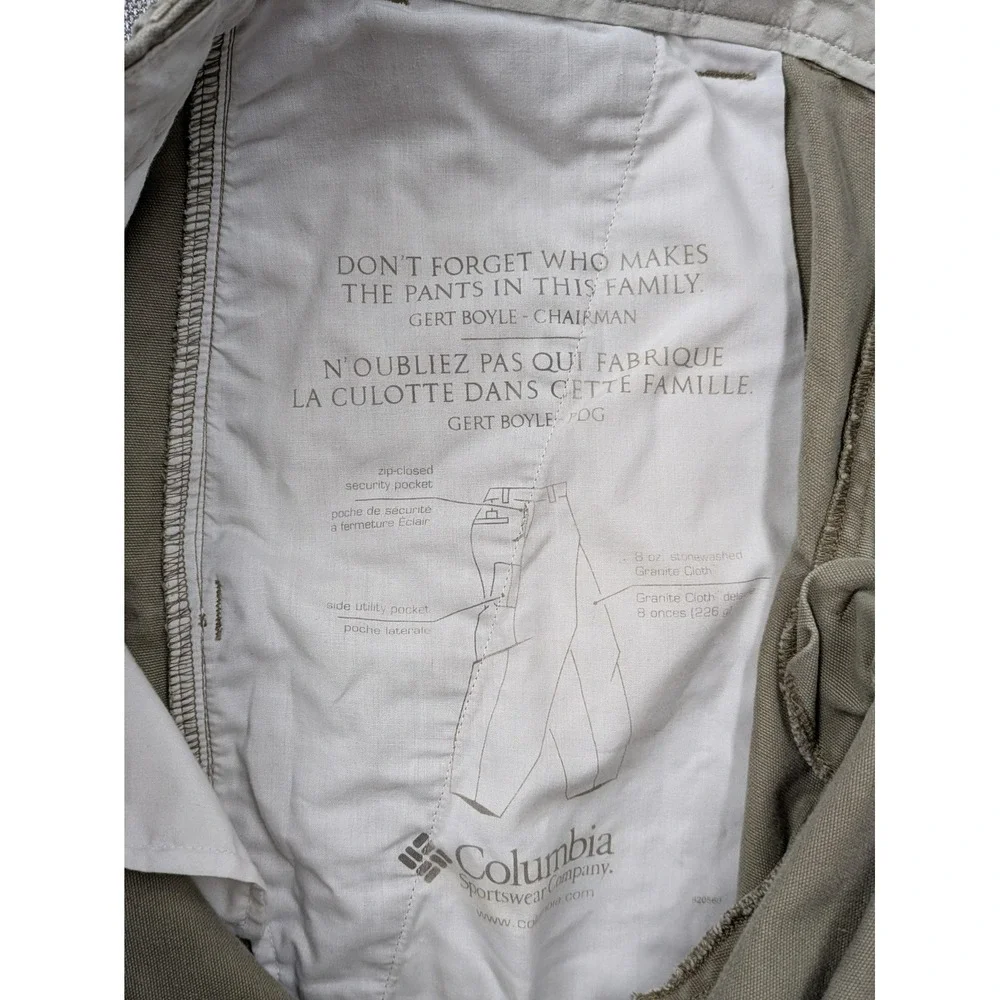Columbia Cargo Pants Mens 34x32 (32x31) Canvas Outdoor Hiking Workwear